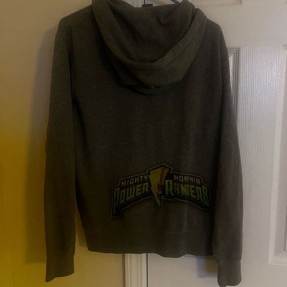 Gray full zip hooded mighty morphin power rangers Hoodie - Picture 3 of 3
